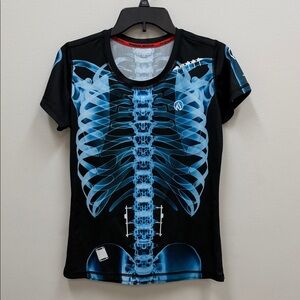 INKnBURN Blue X-Ray S/S Round Neck Women's Tech Shirt Sz Medium!